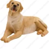 Laying yellow labrador dog figurine for memorial urn, front