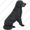 Sitting black labrador dog figurine for memorial urn, side