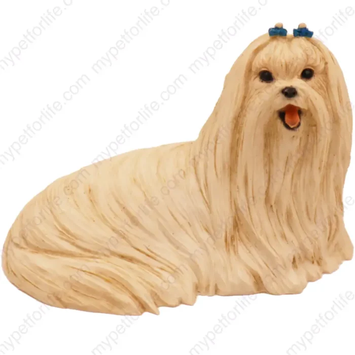 Maltese dog figurine for memorial urn