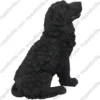 Black Newfoundland dog figurine for memorial urn, side