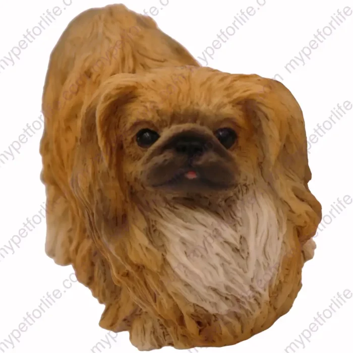 Tan Pekingese dog figurine for memorial urn
