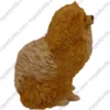 Brown Pomeranian dog figurine for memorial urn, side