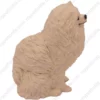 White Pomeranian dog figurine for memorial urn, side