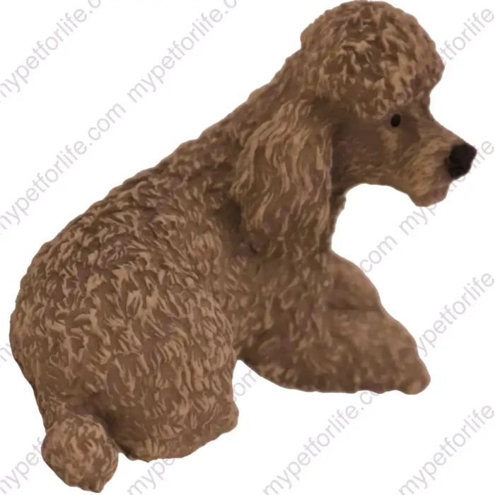 Gray Poodle dog figurine for memorial urn