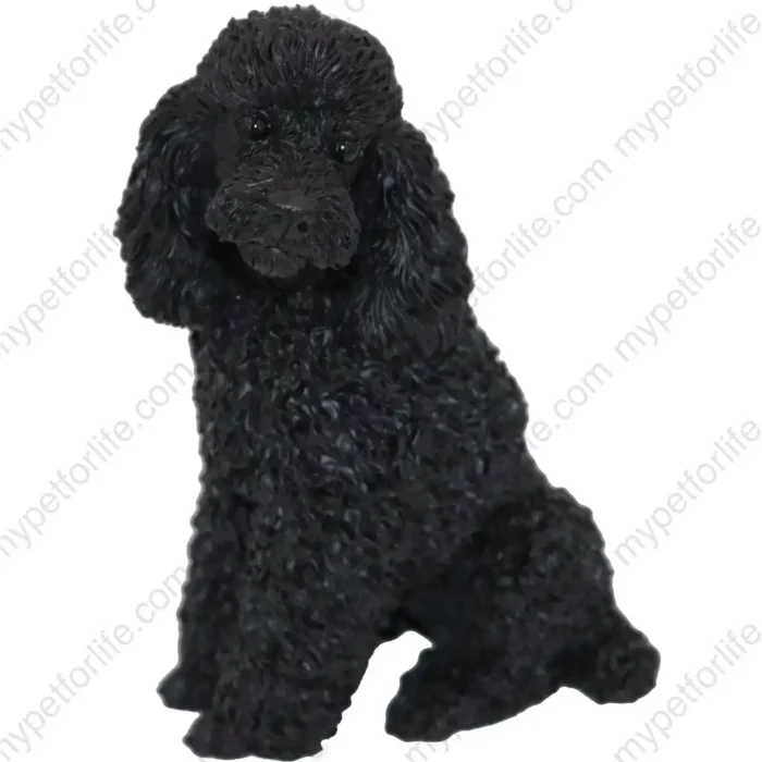 Black Poodle dog figurine for memorial urn