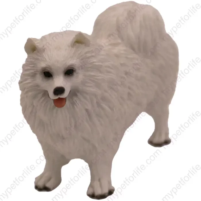 White Samoyed dog figurine for memorial urn