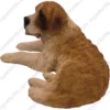 Laying Saint Bernard dog figurine for memorial urn, back