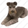 Silver/gray ears down Schnauzer dog figurine for memorial urn