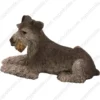 Silver/gray ears down Schnauzer dog figurine for memorial urn, side