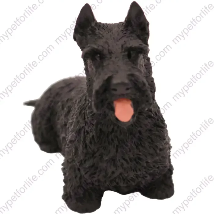 Standing Black Scottish Terrier dog figurine for memorial urn