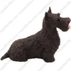 Standing Black Scottish Terrier dog figurine for memorial urn, side