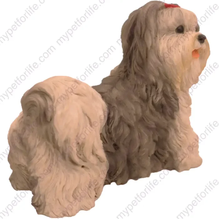 Shih Tzu dog figurine for memorial urn, side