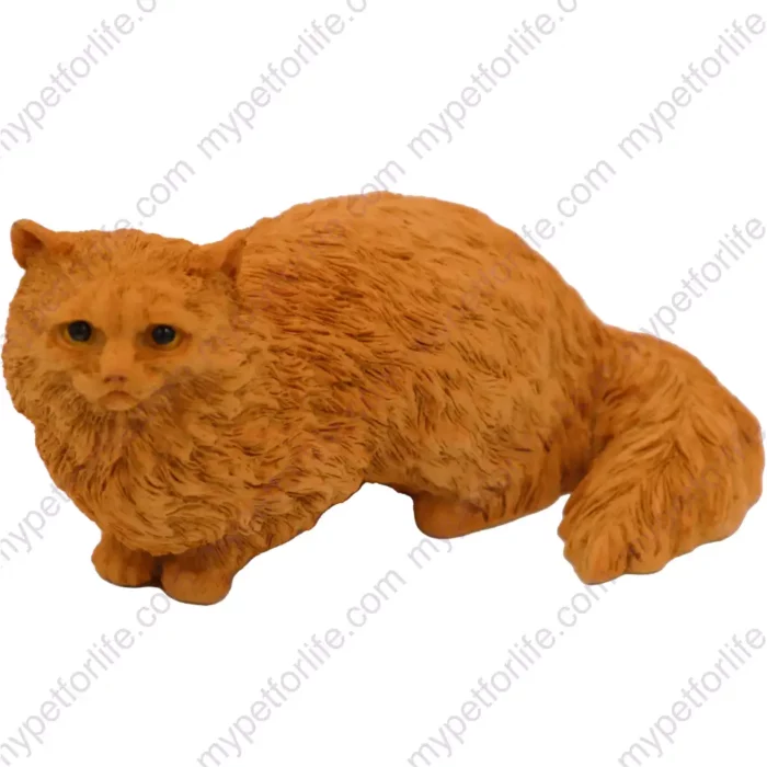 Brown Angora cat figurine for memorial urn