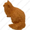 Brown Angora cat figurine for memorial urn, back