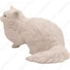 White Angora cat figurine for memorial urn, side