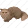 Gray Angora cat figurine for memorial urn, front