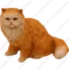 Orange Persian cat figurine for memorial urn, front