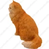 Orange Persian cat figurine for memorial urn, side