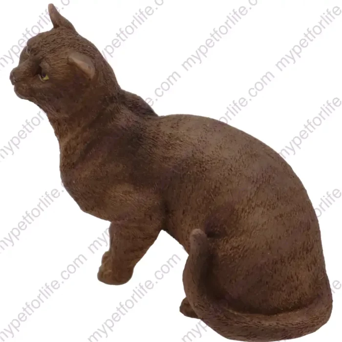 Burmese Himalayan cat figurine for memorial urn, side