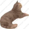 Gray Tabby cat figurine for memorial urn, side