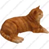 Laying Orange Tabby Cat figurine for memorial urn, side