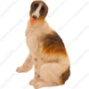 Sitting Borzoi dog figurine for memorial urn, front