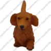 Walking Dachshund dog figurine for memorial urn, front