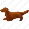 Walking Dachshund dog figurine for memorial urn, side