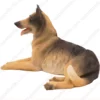 Laying German Shepherd dog figurine for memorial urn, side