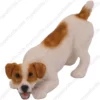 Brown & White Jack Russell Terrier dog figurine for memorial urn, front