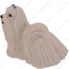 White Standing Maltese dog figurine for memorial urn, side