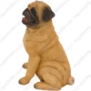 Sitting pug dog figurine for memorial urn, side