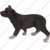 Standing Black Staffordshire Terrier dog figurine for memorial urn, side