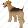 Standing Wire Haired Fox Terrier dog figurine for memorial urn, side