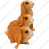 3 Brown Rabbit figurines for memorial urn, side