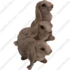 3 Gray Rabbit figurines for memorial urn, side