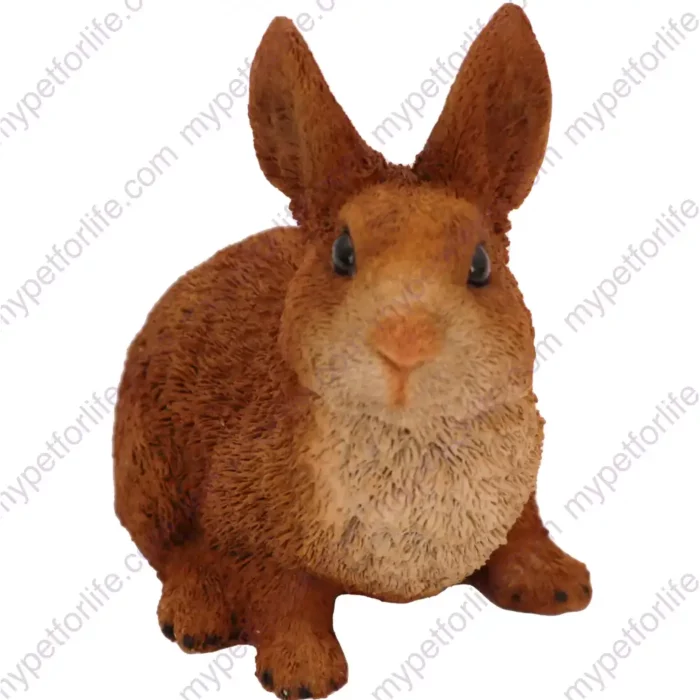 Brown Rabbit figurine for memorial urn, front