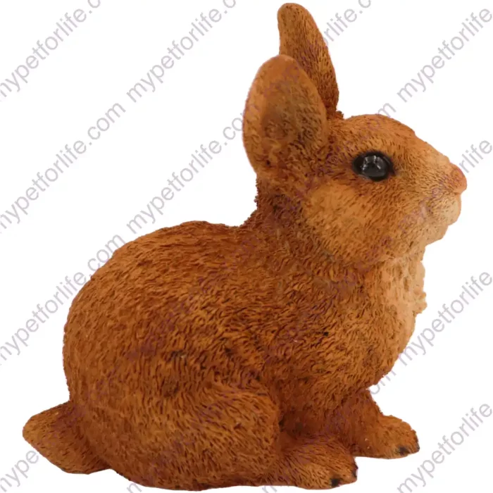 Brown Rabbit figurine for memorial urn, side