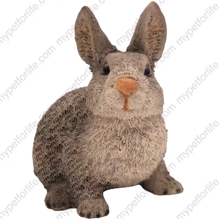 Gray Rabbit figurine for memorial urn, front