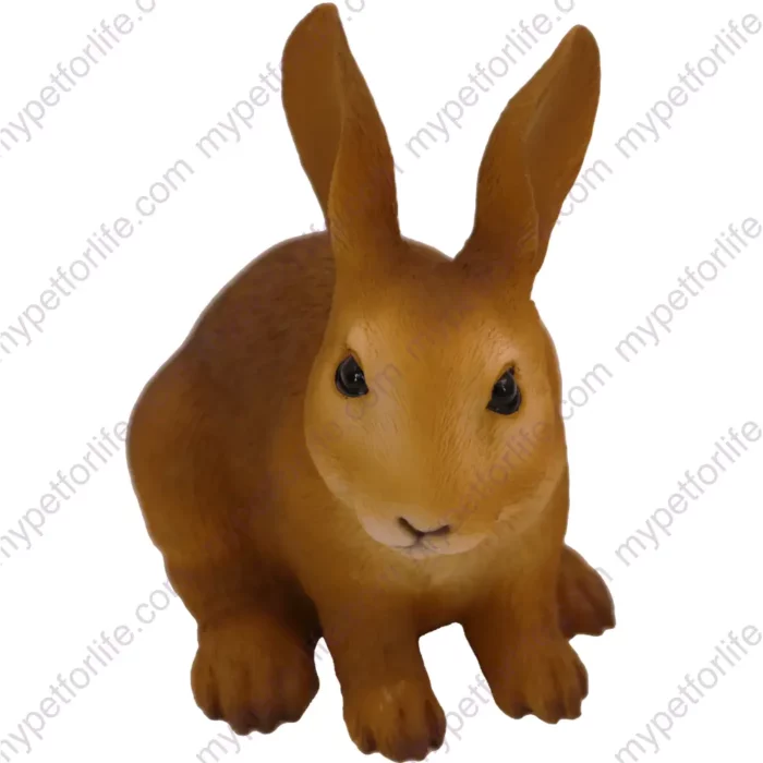 Brown Rabbit figurine for memorial urn, front