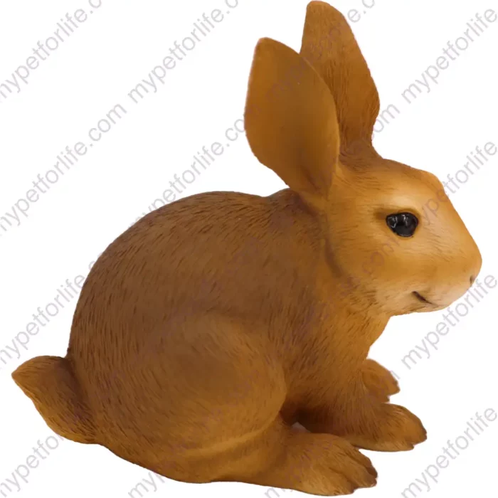 Brown Rabbit figurine for memorial urn, side