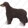 Black and white Afghan dog figurine for memorial urn, side