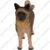 Gray Akita dog figurine for memorial urn, front