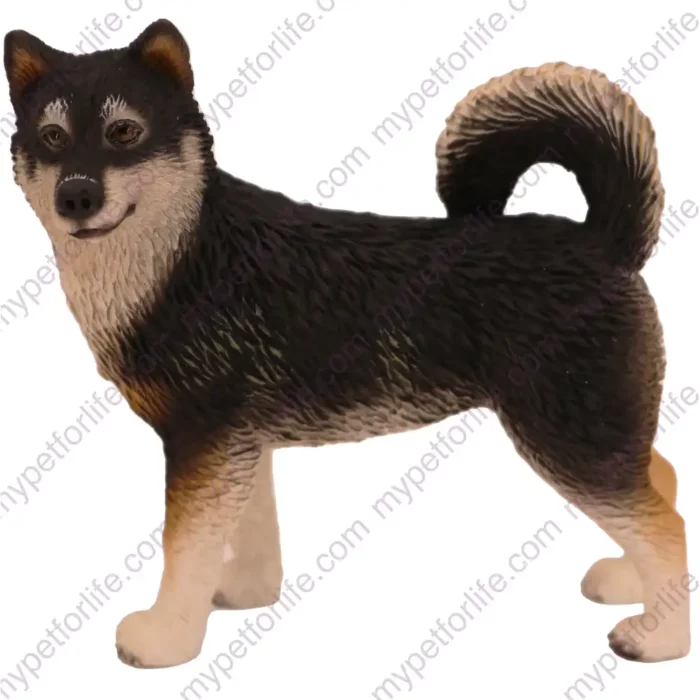 Alaskan Malamute dog figurine for memorial urn, side