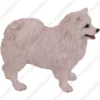 American Eskimo dog figurine for memorial urn, side