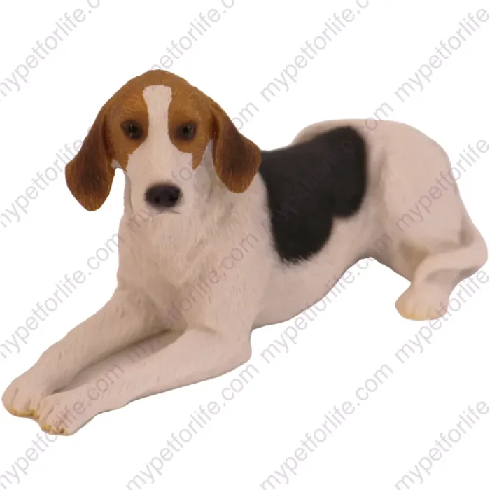 American Foxhound dog figurine for memorial urn, front