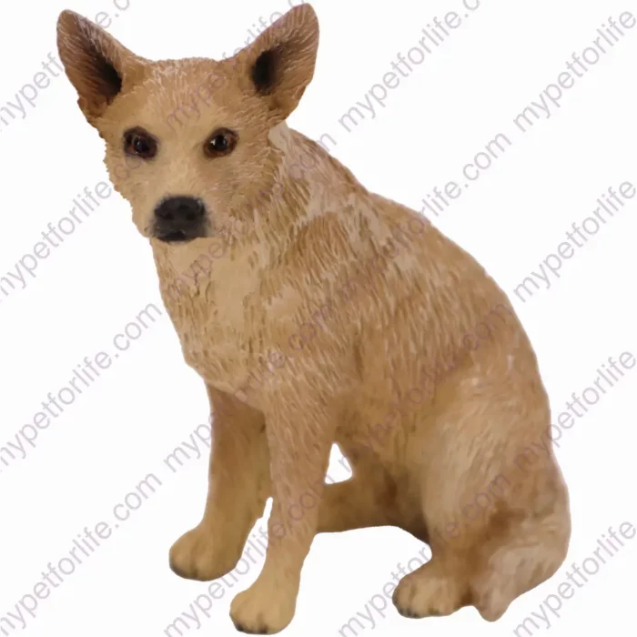 Red Australian Cattle Dog figurine for memorial urn, front