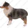 Blue Docked Australian Shepherd Dog figurine for memorial urn, side