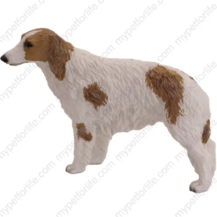 Borzoi Dog figurine for memorial urn, side