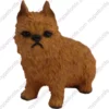 Red Brussels Griffon Dog figurine for memorial urn, front